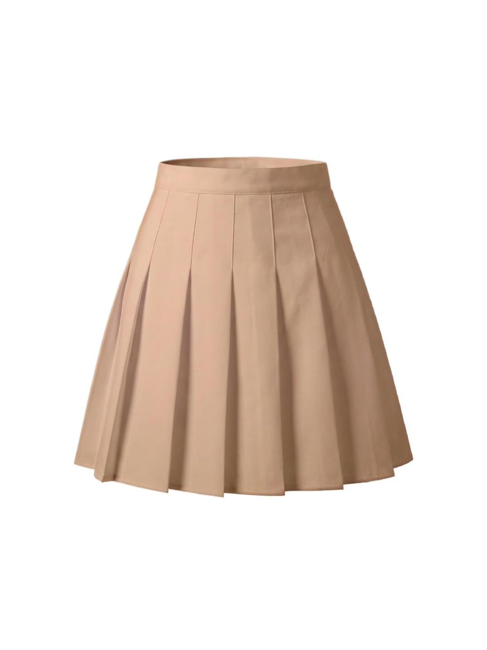 Pleated Beige Women's Skirt with Built in Shorts